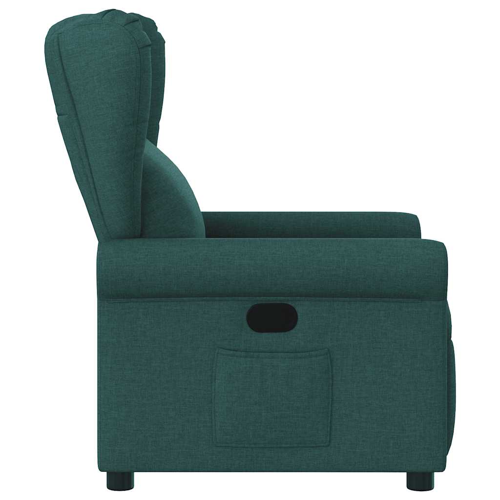 vidaXL Fotoliu rabatabil, verde închis, material textil vidaXL Fotoliu rabatabil, verde închis, material textil