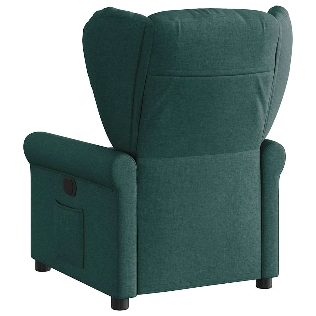 vidaXL Fotoliu rabatabil, verde închis, material textil vidaXL Fotoliu rabatabil, verde închis, material textil