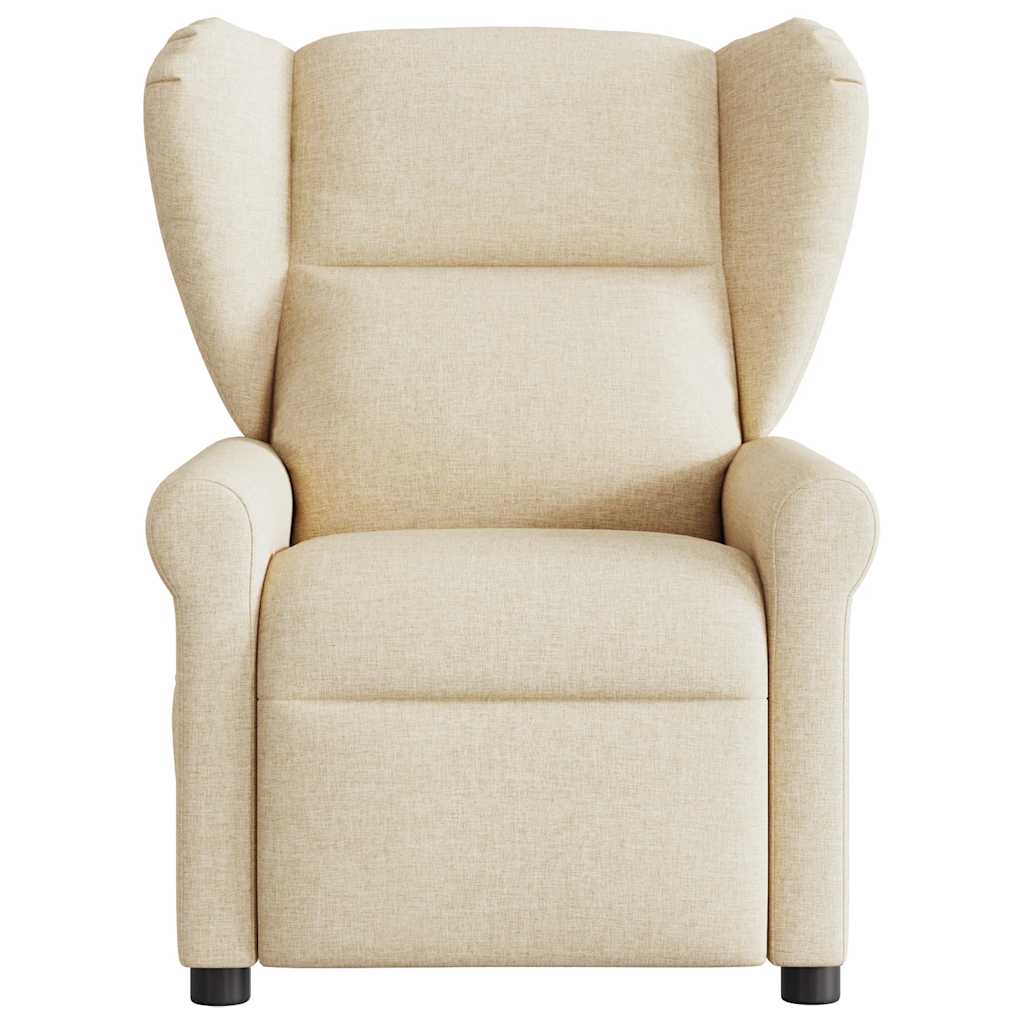 vidaXL Fotoliu rabatabil, crem, material textil