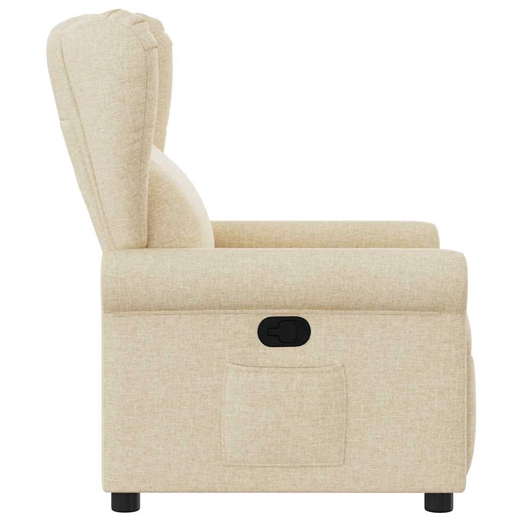 vidaXL Fotoliu rabatabil, crem, material textil
