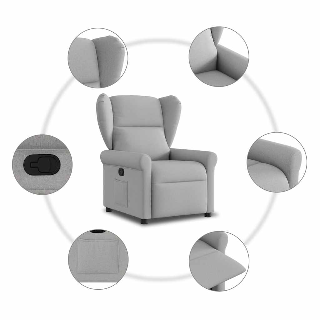vidaXL Scaun extensibil din stofă gri nor