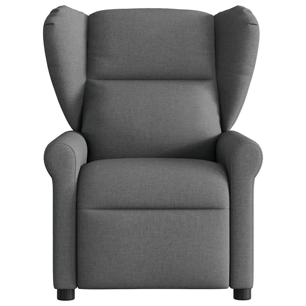 vidaXL Fotoliu de masaj rabatabil, gri închis, material textil