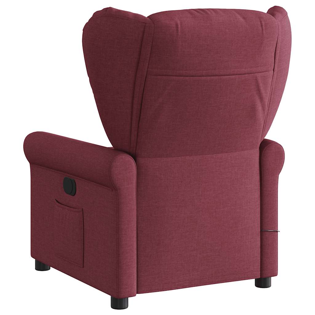 vidaXL Fotoliu de masaj rabatabil, roșu vin, material textil vidaXL Fotoliu de masaj rabatabil, roșu vin, material textil