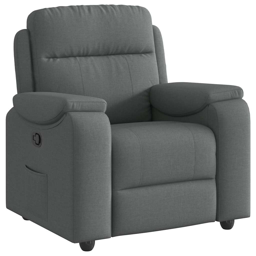 vidaXL Fotoliu rabatabil, gri închis, material textil