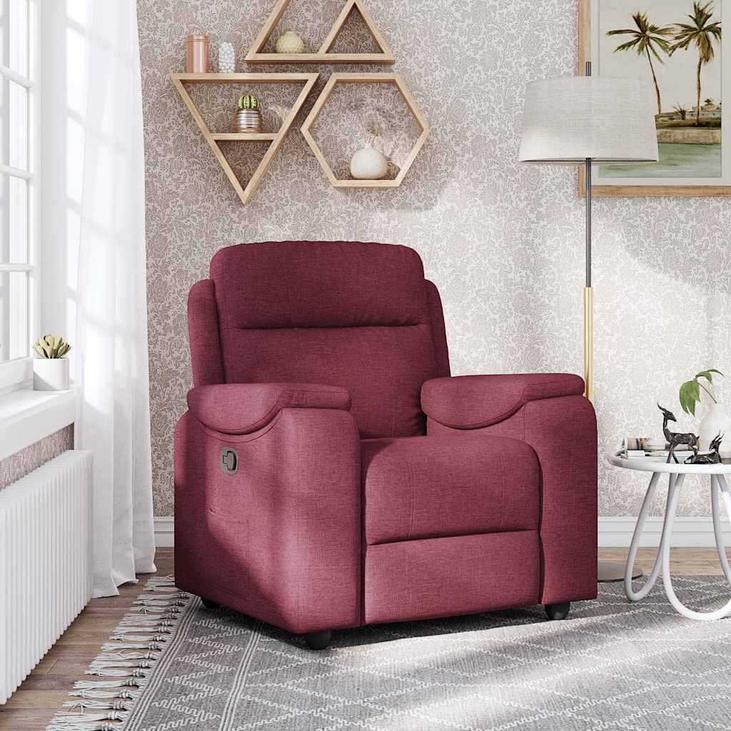 vidaXL Fotoliu rabatabil, roșu vin, material textil vidaXL Fotoliu rabatabil, roșu vin, material textil