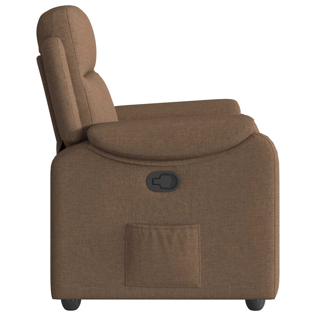vidaXL Fotoliu rabatabil, maro, material textil