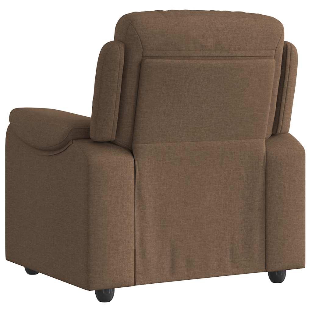vidaXL Fotoliu rabatabil, maro, material textil
