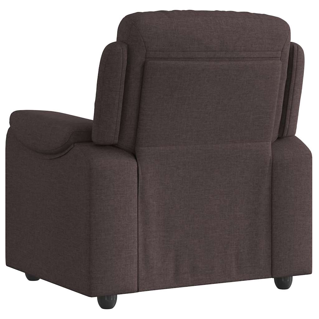 vidaXL Fotoliu rabatabil, maro închis, material textil