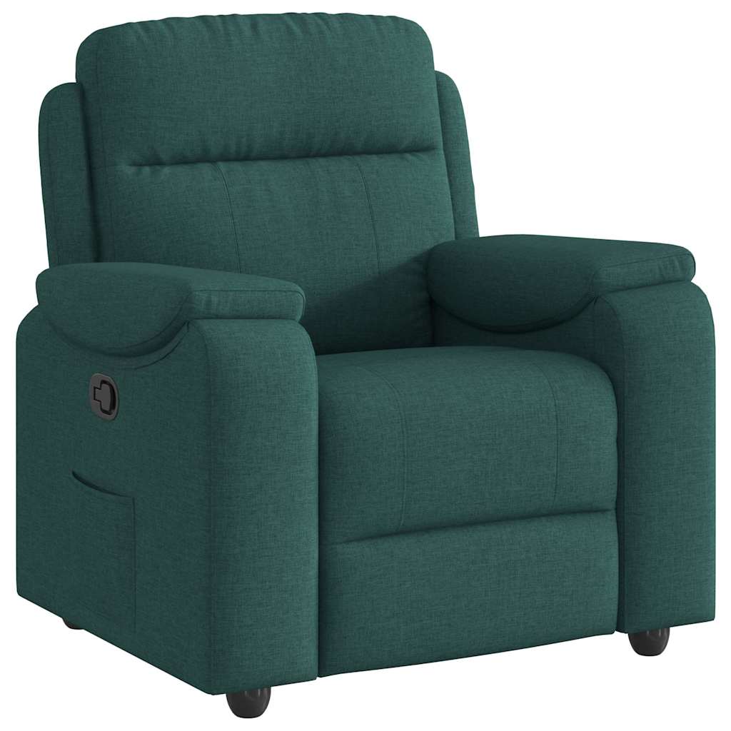 vidaXL Fotoliu rabatabil, verde închis, material textil vidaXL Fotoliu rabatabil, verde închis, material textil