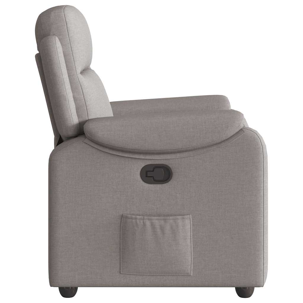 vidaXL Fotoliu rabatabil, gri taupe, material textil