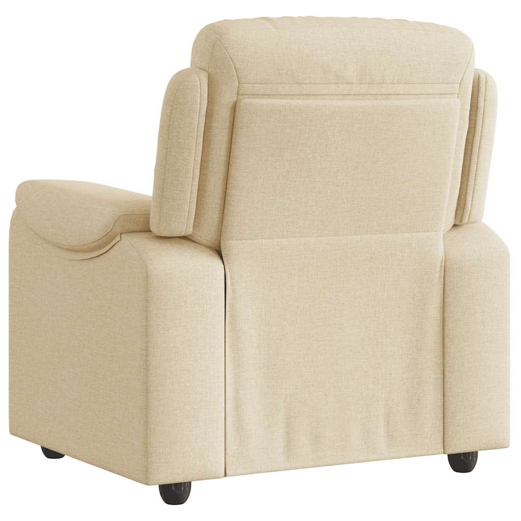 vidaXL Fotoliu rabatabil, crem, material textil vidaXL Fotoliu rabatabil, crem, material textil