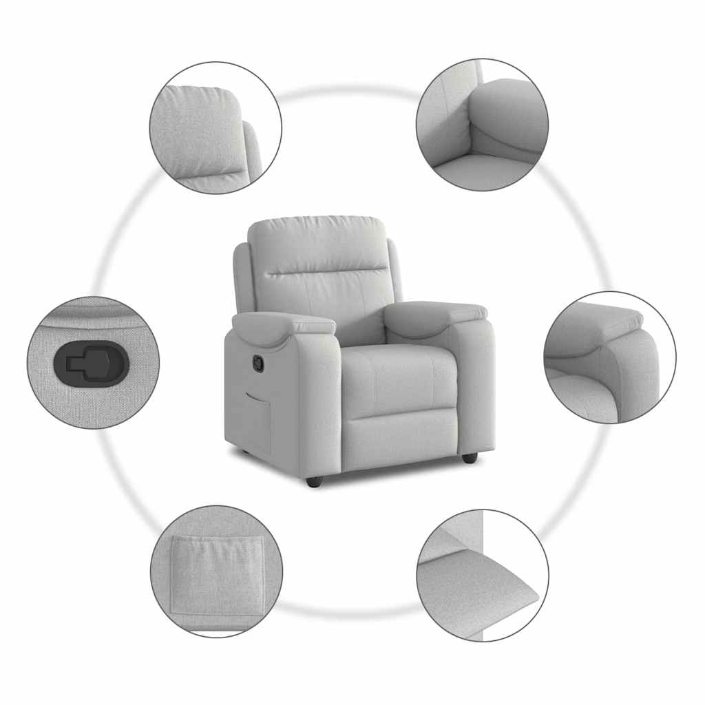 vidaXL Scaun extensibil din stofă gri nor vidaXL Scaun extensibil din stofă gri nor