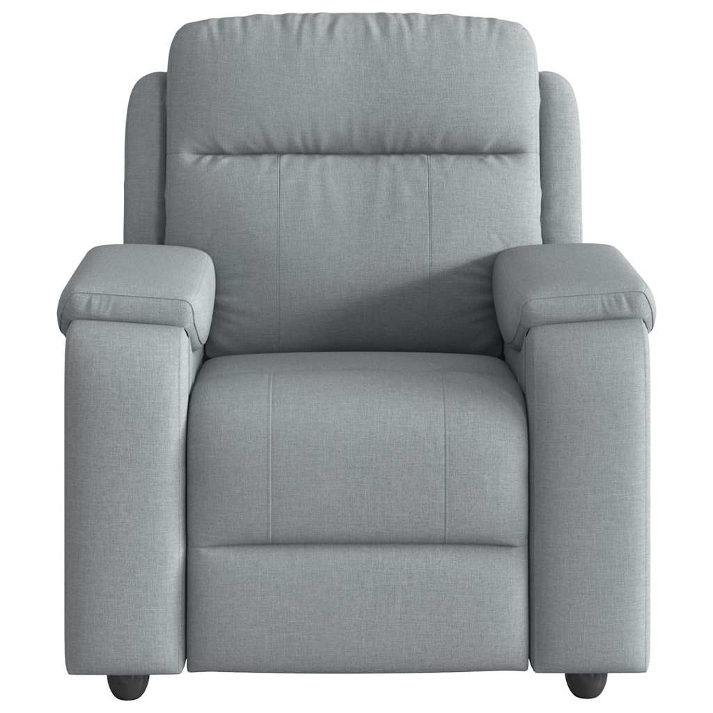 vidaXL Fotoliu de masaj rabatabil, gri deschis, textil