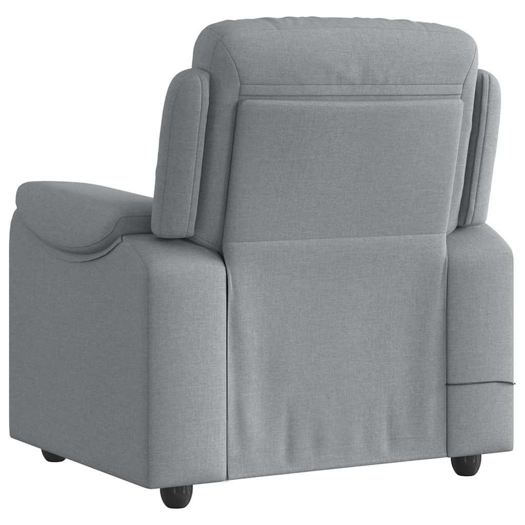 vidaXL Fotoliu de masaj rabatabil, gri deschis, textil