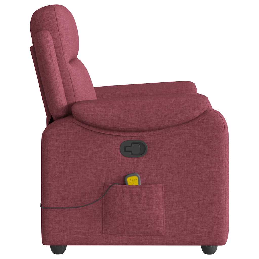 vidaXL Fotoliu de masaj rabatabil, roșu vin, material textil vidaXL Fotoliu de masaj rabatabil, roșu vin, material textil