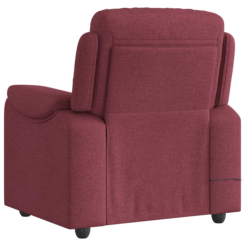 vidaXL Fotoliu de masaj rabatabil, roșu vin, material textil vidaXL Fotoliu de masaj rabatabil, roșu vin, material textil