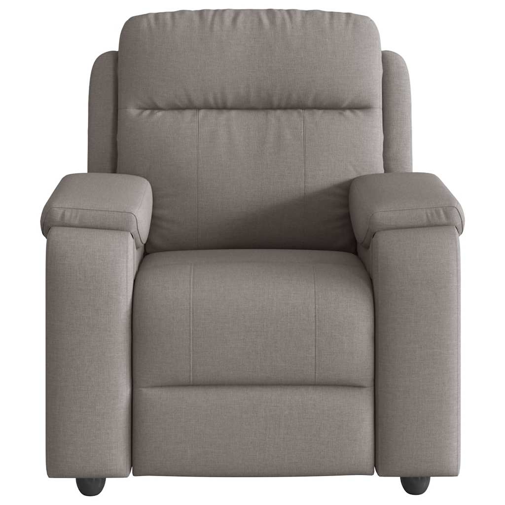 vidaXL Fotoliu de masaj rabatabil, gri taupe, material textil vidaXL Fotoliu de masaj rabatabil, gri taupe, material textil