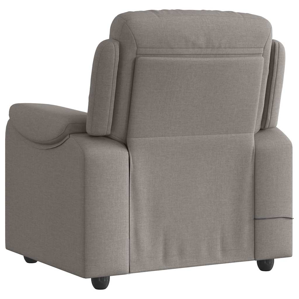 vidaXL Fotoliu de masaj rabatabil, gri taupe, material textil vidaXL Fotoliu de masaj rabatabil, gri taupe, material textil