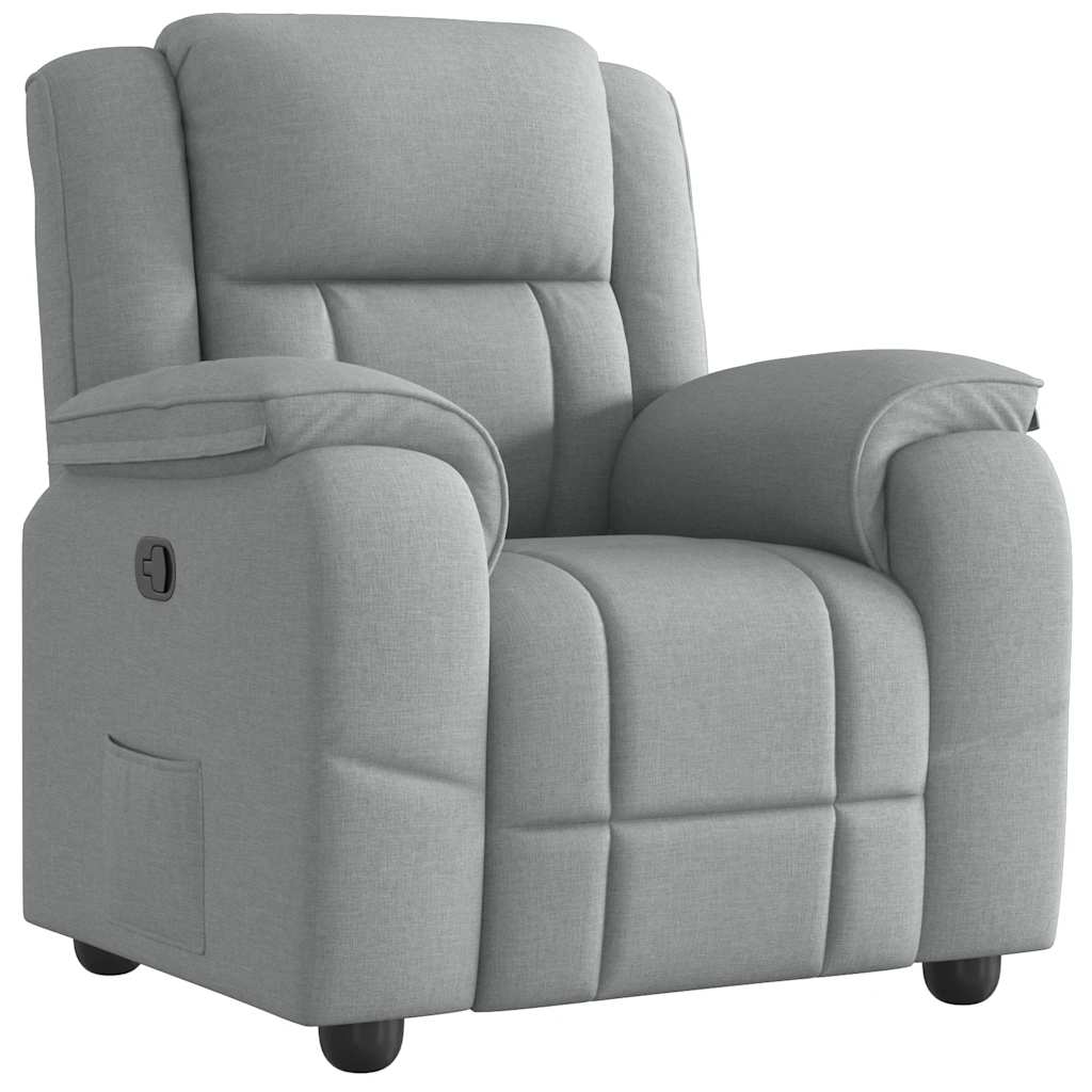 vidaXL Fotoliu rabatabil, gri deschis, material textil