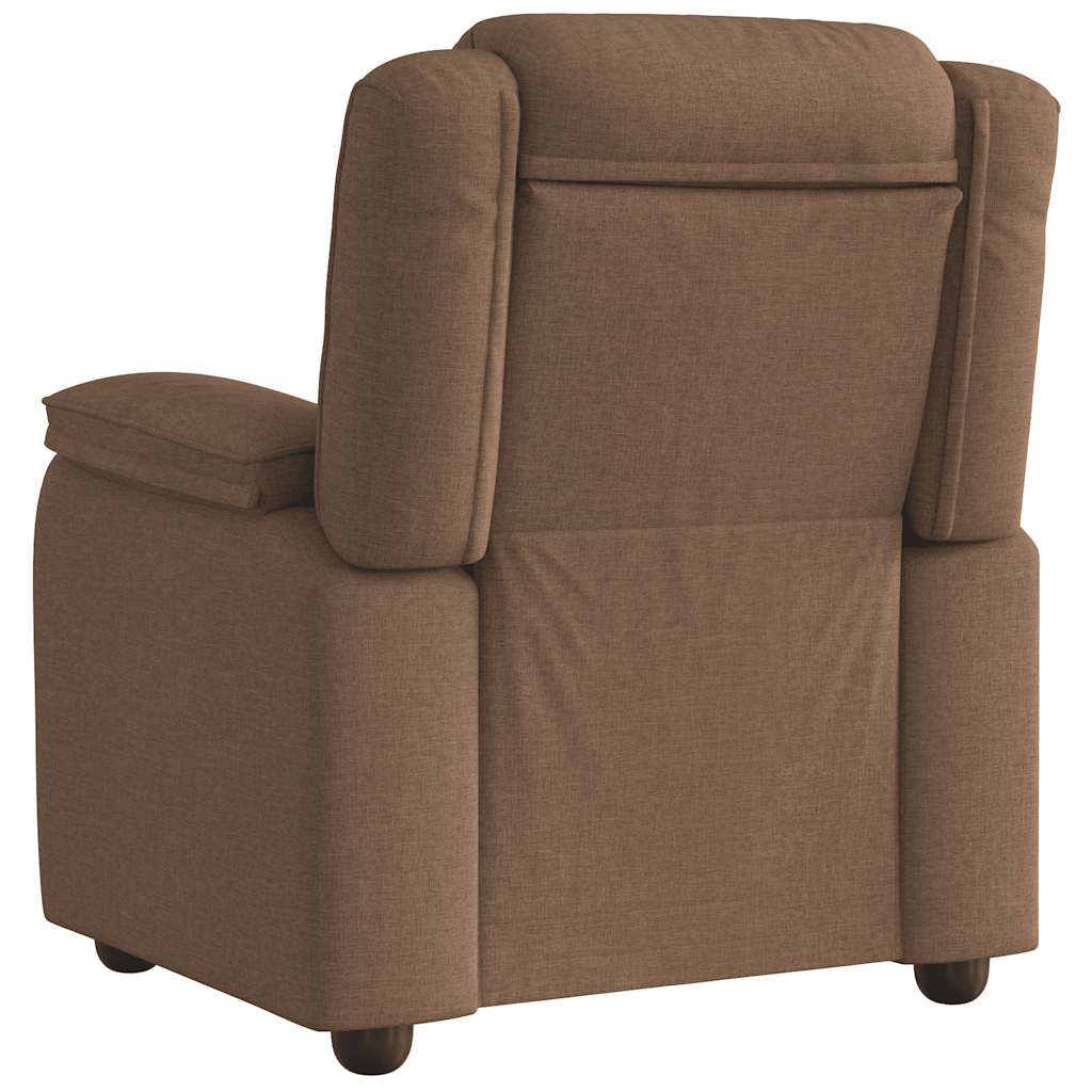 vidaXL Fotoliu rabatabil, maro, material textil