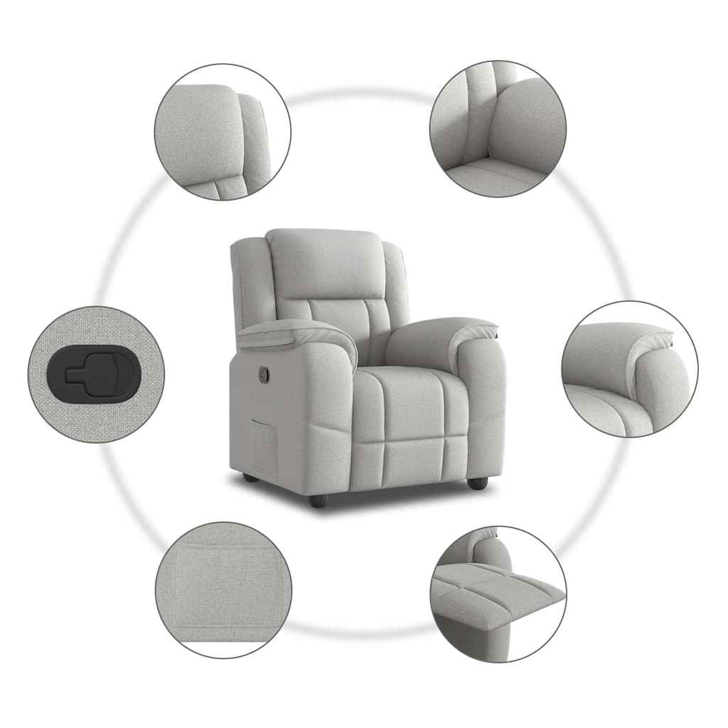 vidaXL Scaun extensibil din stofă gri nor