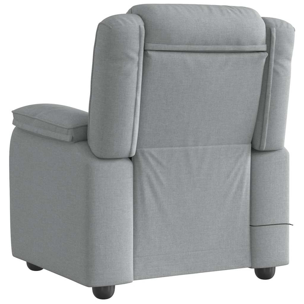 vidaXL Fotoliu de masaj rabatabil, gri deschis, textil vidaXL Fotoliu de masaj rabatabil, gri deschis, textil