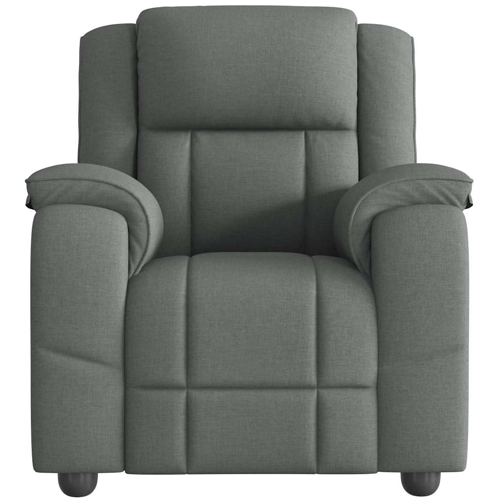 vidaXL Fotoliu de masaj rabatabil, gri închis, material textil vidaXL Fotoliu de masaj rabatabil, gri închis, material textil
