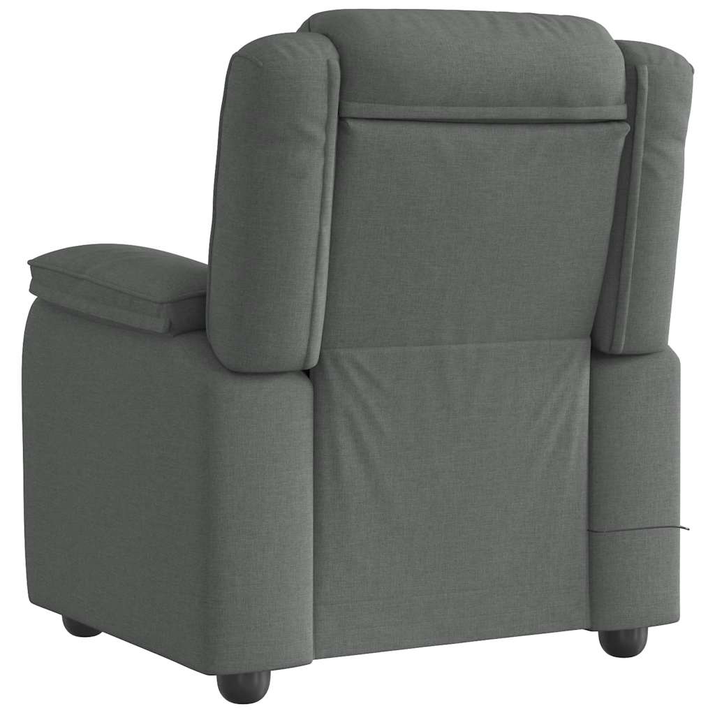 vidaXL Fotoliu de masaj rabatabil, gri închis, material textil vidaXL Fotoliu de masaj rabatabil, gri închis, material textil