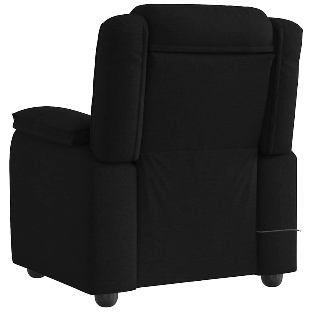 vidaXL Fotoliu de masaj rabatabil, negru, material textil vidaXL Fotoliu de masaj rabatabil, negru, material textil