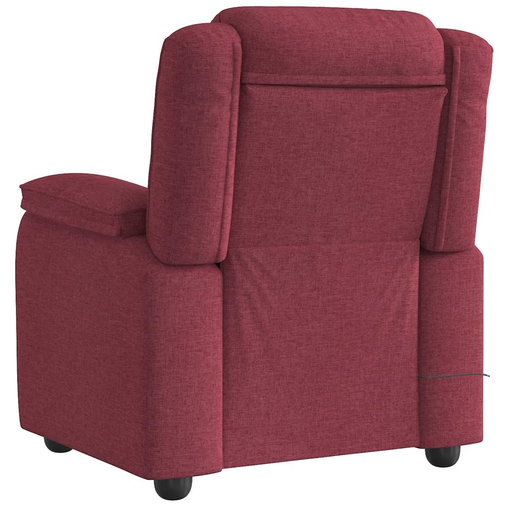 vidaXL Fotoliu de masaj rabatabil, roșu vin, material textil vidaXL Fotoliu de masaj rabatabil, roșu vin, material textil