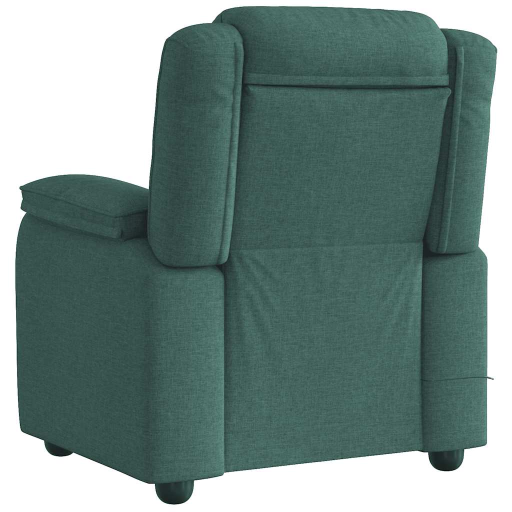 vidaXL Fotoliu de masaj rabatabil, verde închis, material textil vidaXL Fotoliu de masaj rabatabil, verde închis, material textil