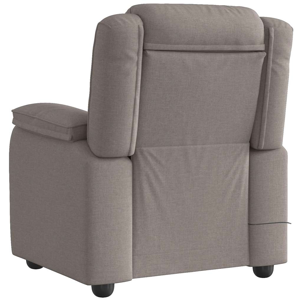 vidaXL Fotoliu de masaj rabatabil, gri taupe, material textil
