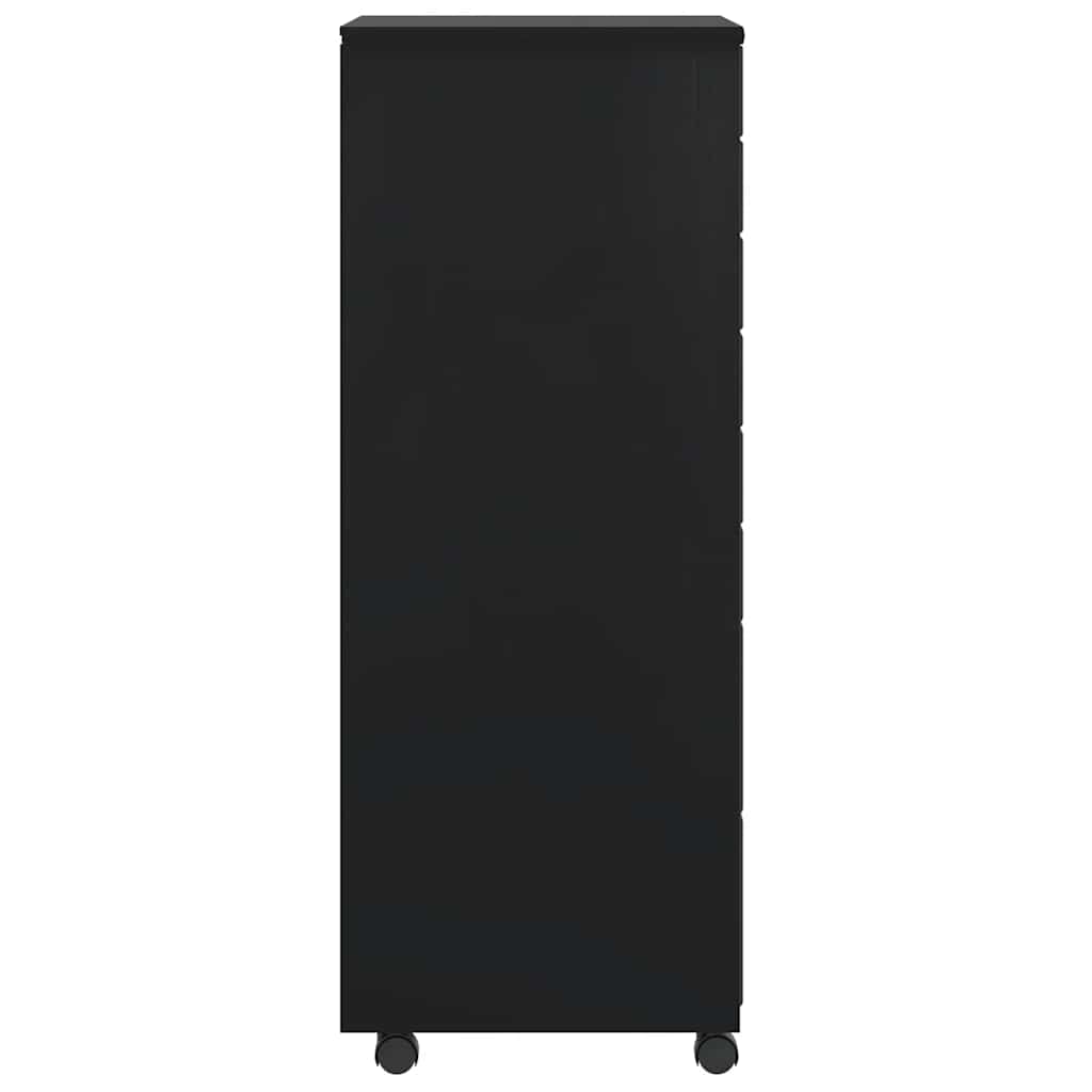 vidaXL Dulap rulant cu sertare „MOSS” din lemn masiv de pin negru vidaXL Dulap rulant cu sertare „MOSS” din lemn masiv de pin negru