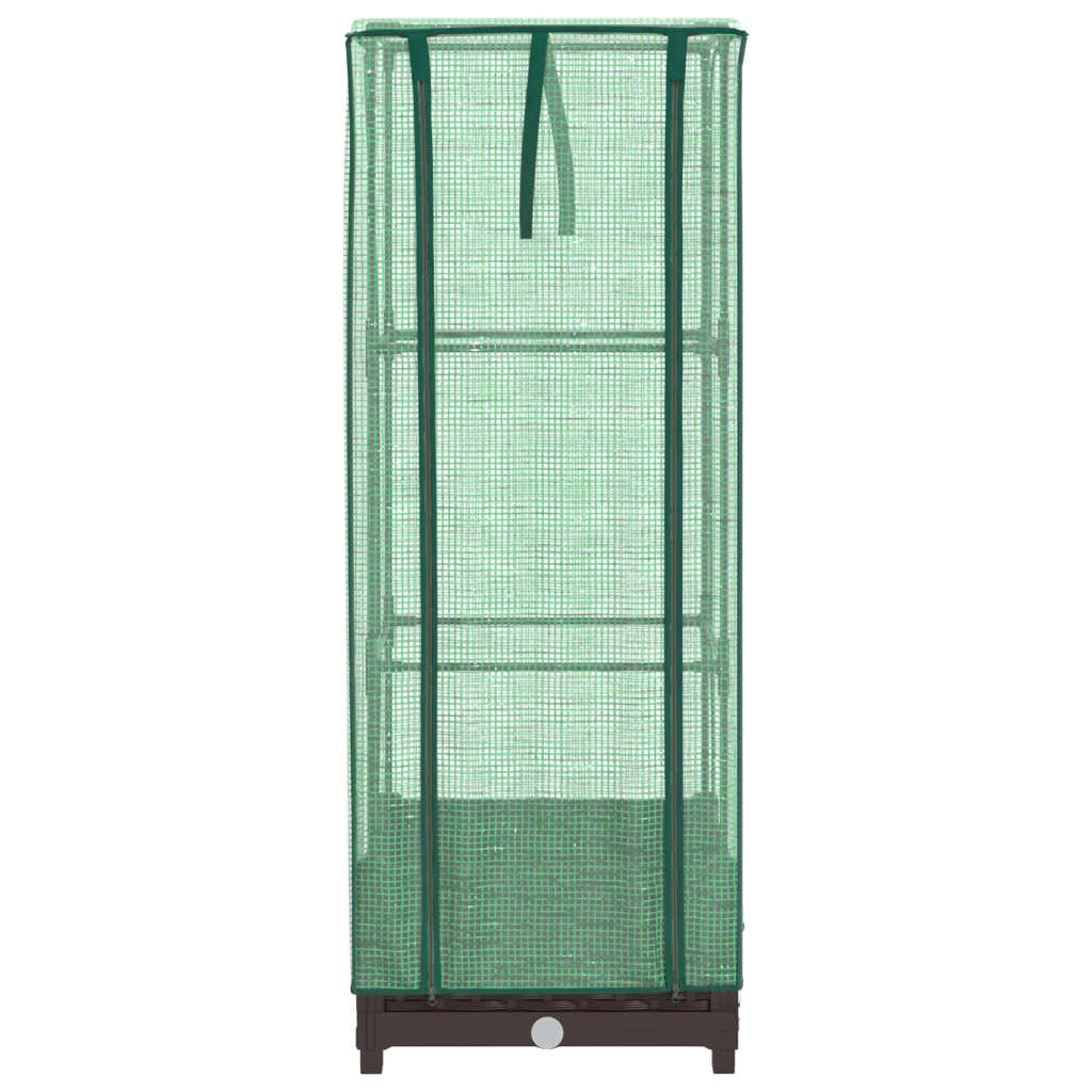 vidaXL Strat înălțat cu husă de seră, aspect ratan, 40x40x123 cm
