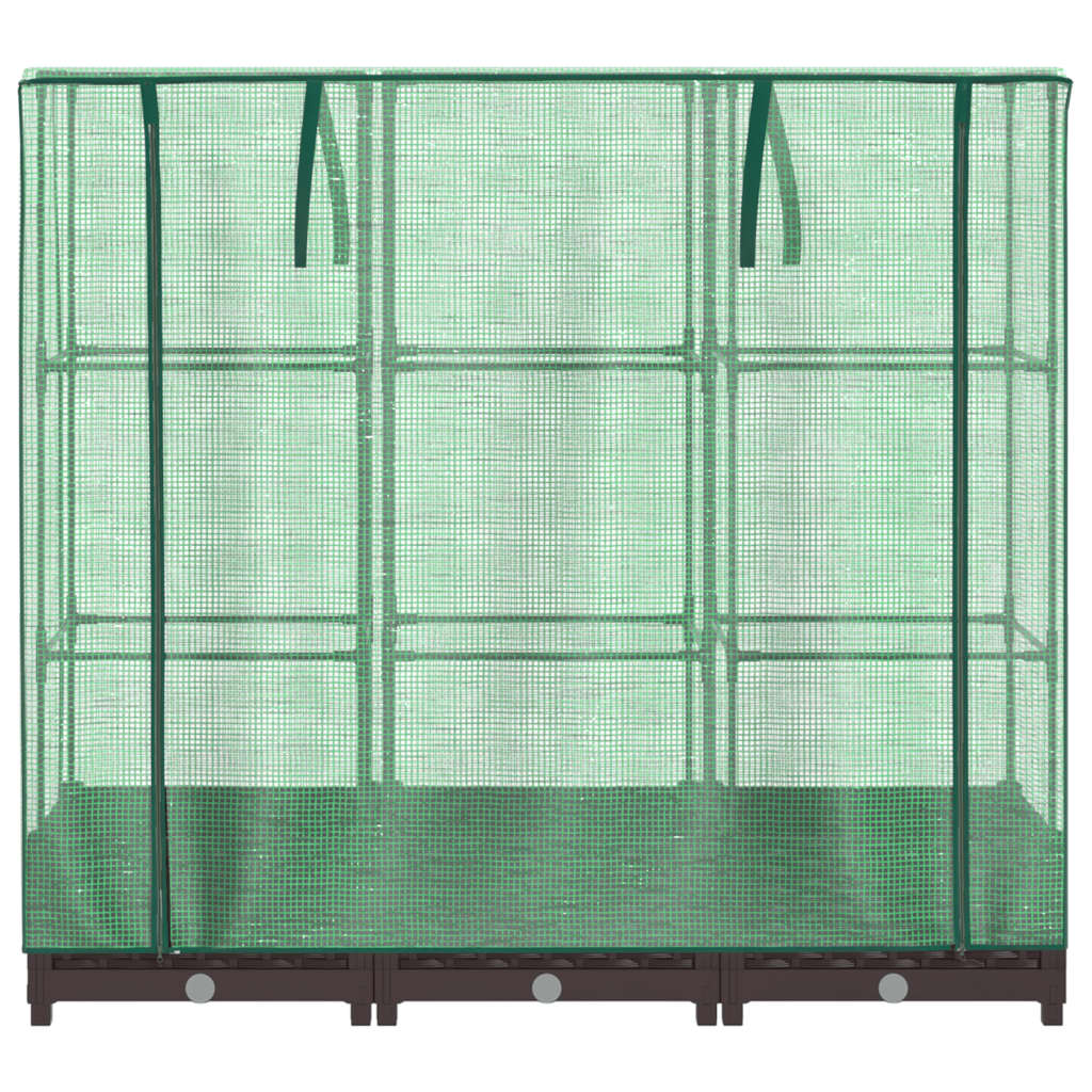 vidaXL Strat înălțat cu husă de seră, aspect ratan, 120x40x123 cm