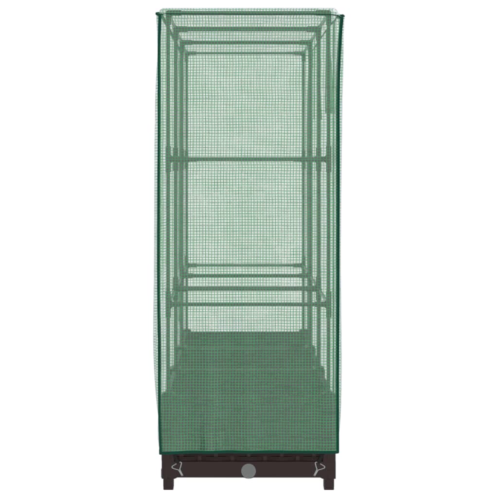 vidaXL Strat înălțat cu husă de seră, aspect ratan, 120x40x123 cm