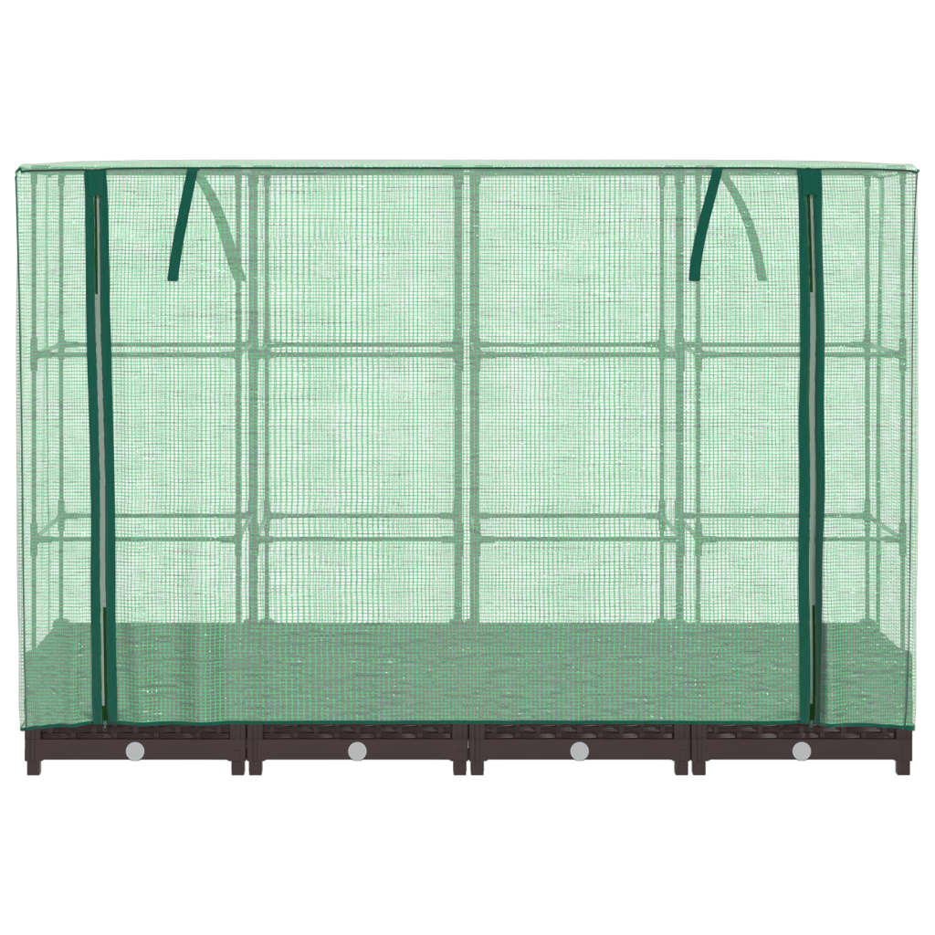 vidaXL Strat înălțat cu husă de seră, aspect ratan, 160x40x123 cm