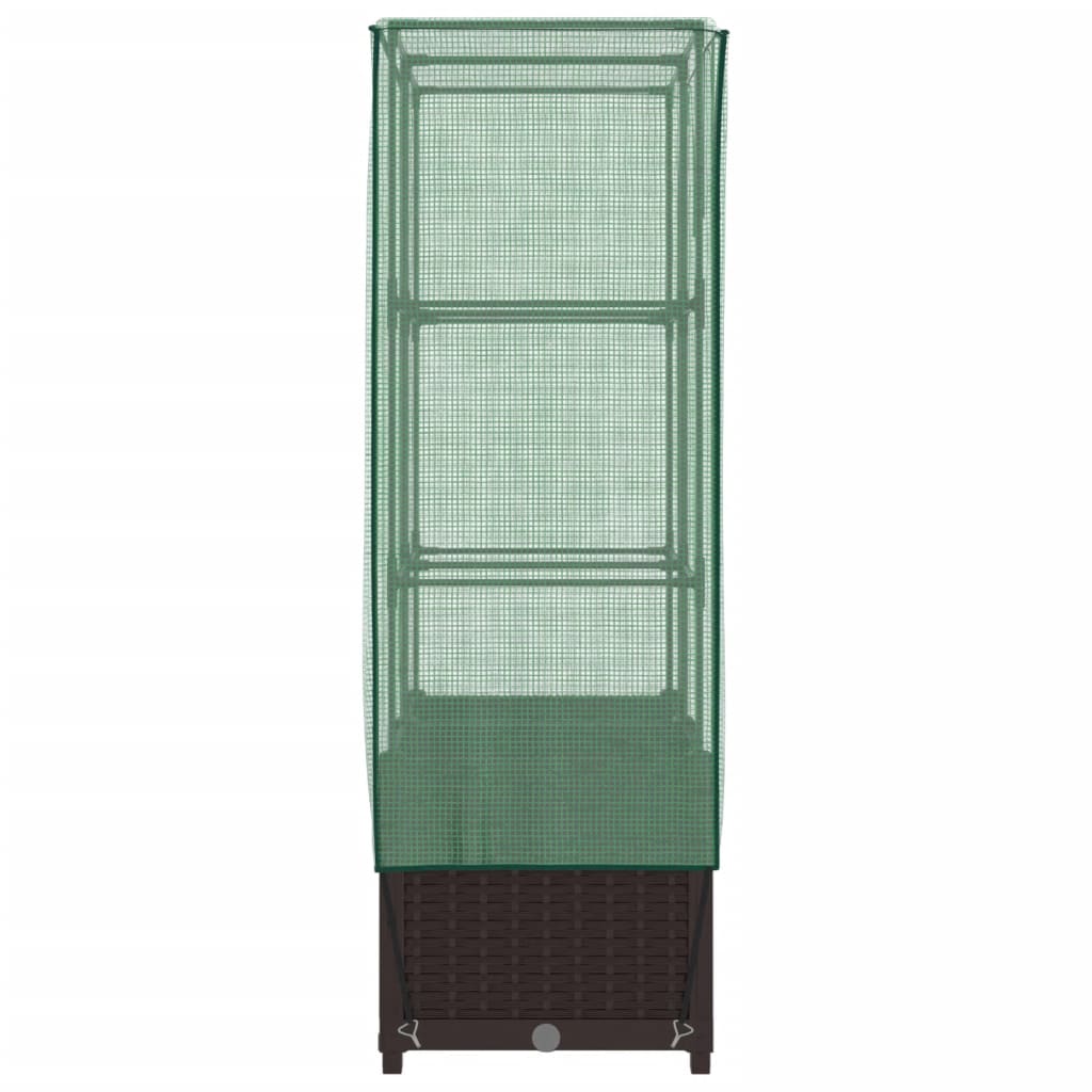 vidaXL Strat înălțat cu husă de seră, aspect ratan, 80x40x138 cm vidaXL Strat înălțat cu husă de seră, aspect ratan, 80x40x138 cm