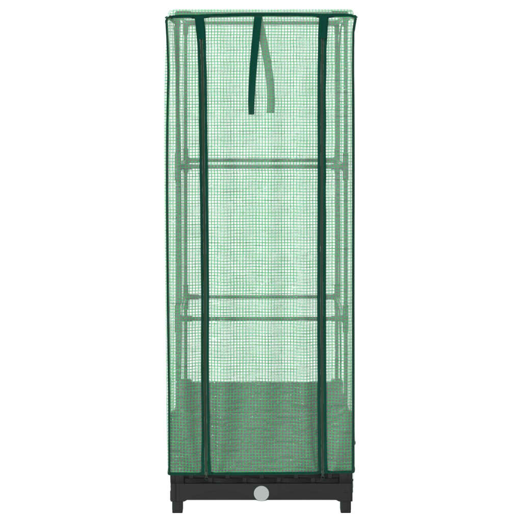 vidaXL Strat înălțat cu husă de seră, aspect ratan, 40x40x123 cm