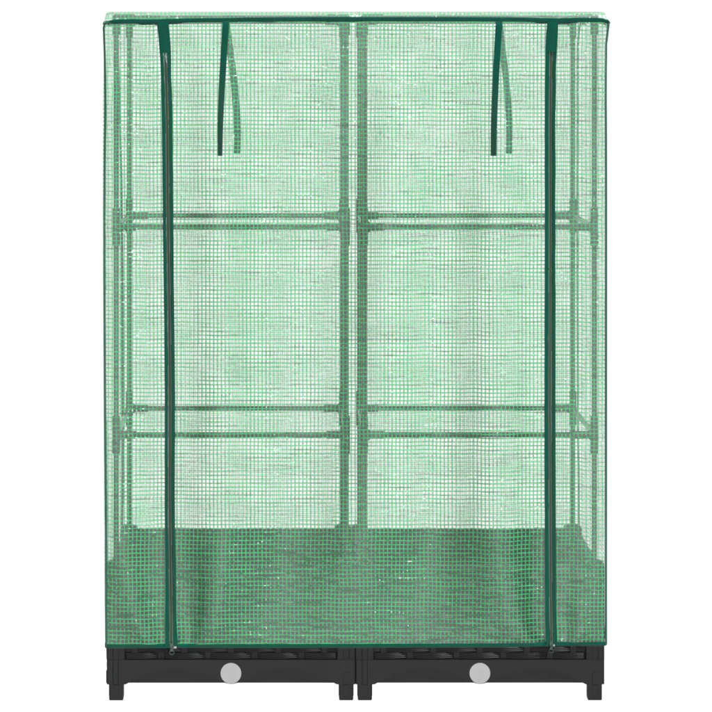vidaXL Strat înălțat cu husă de seră, aspect ratan, 80x40x123 cm vidaXL Strat înălțat cu husă de seră, aspect ratan, 80x40x123 cm