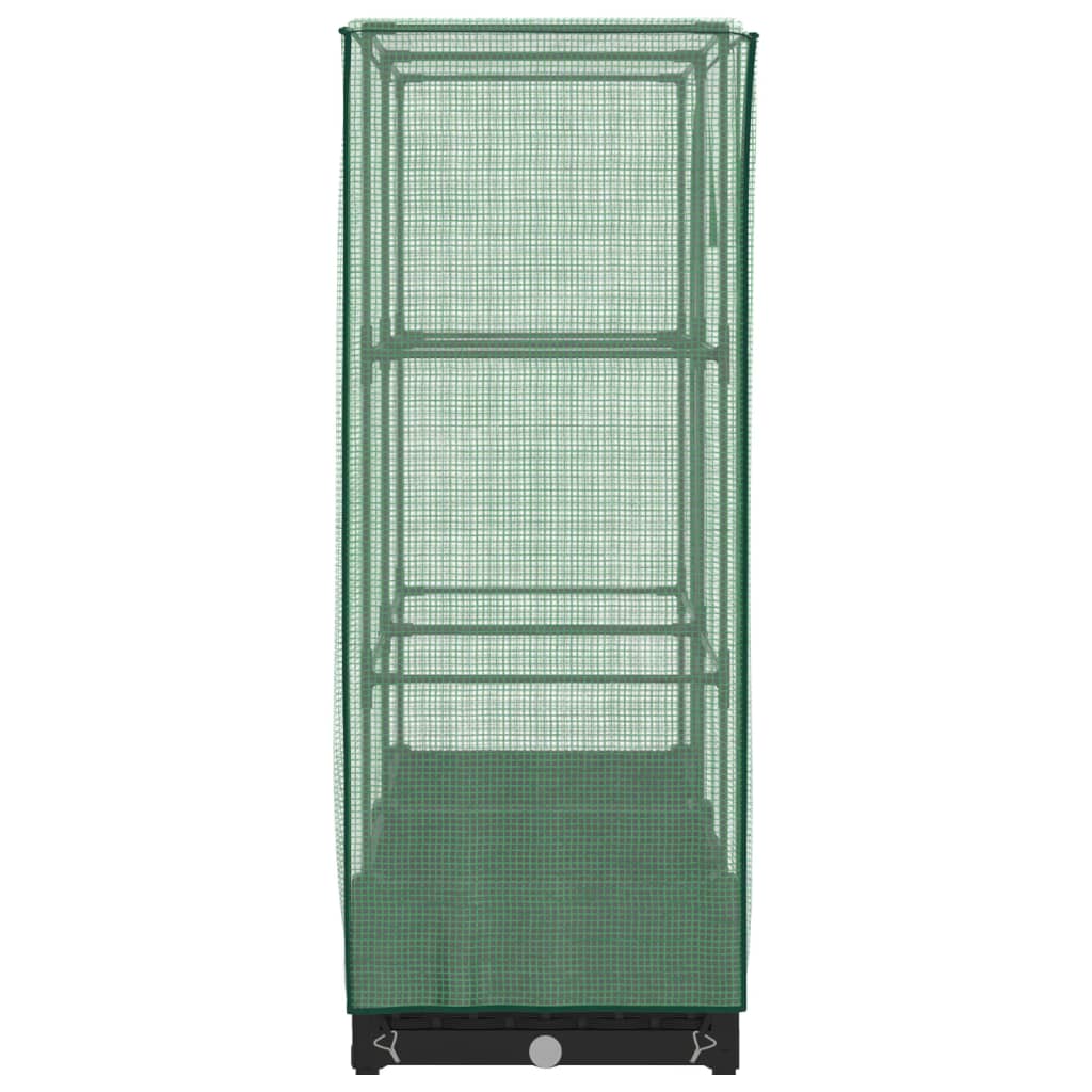 vidaXL Strat înălțat cu husă de seră, aspect ratan, 80x40x123 cm vidaXL Strat înălțat cu husă de seră, aspect ratan, 80x40x123 cm