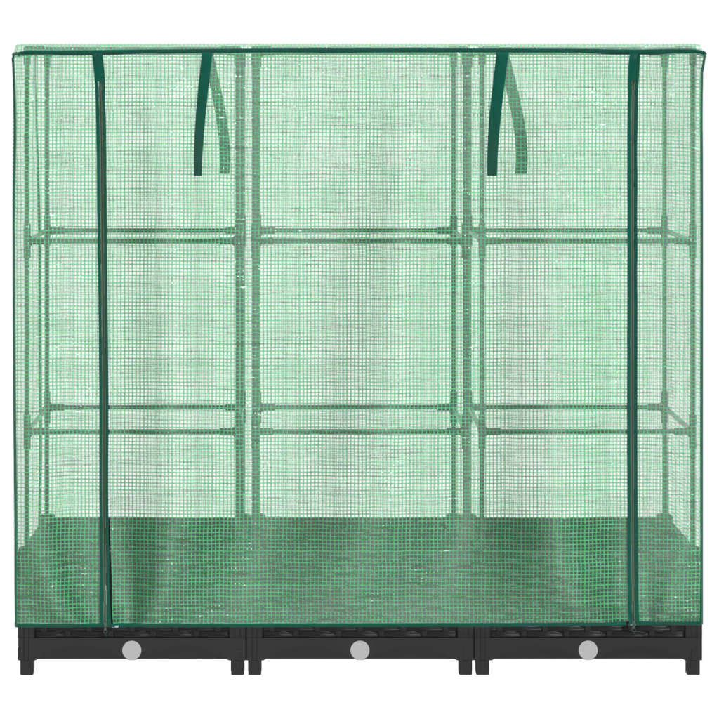 vidaXL Strat înălțat cu husă de seră, aspect ratan, 120x40x123 cm