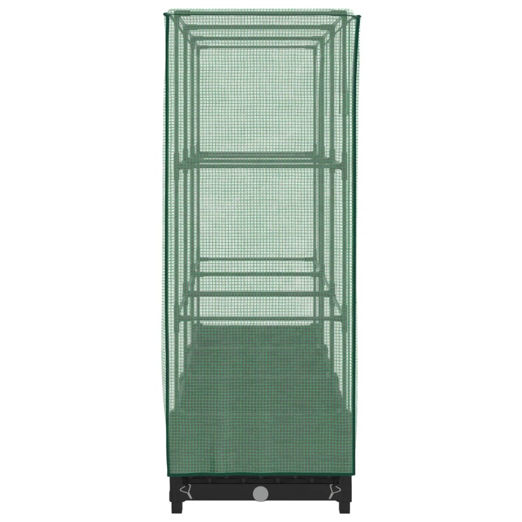 vidaXL Strat înălțat cu husă de seră, aspect ratan, 120x40x123 cm