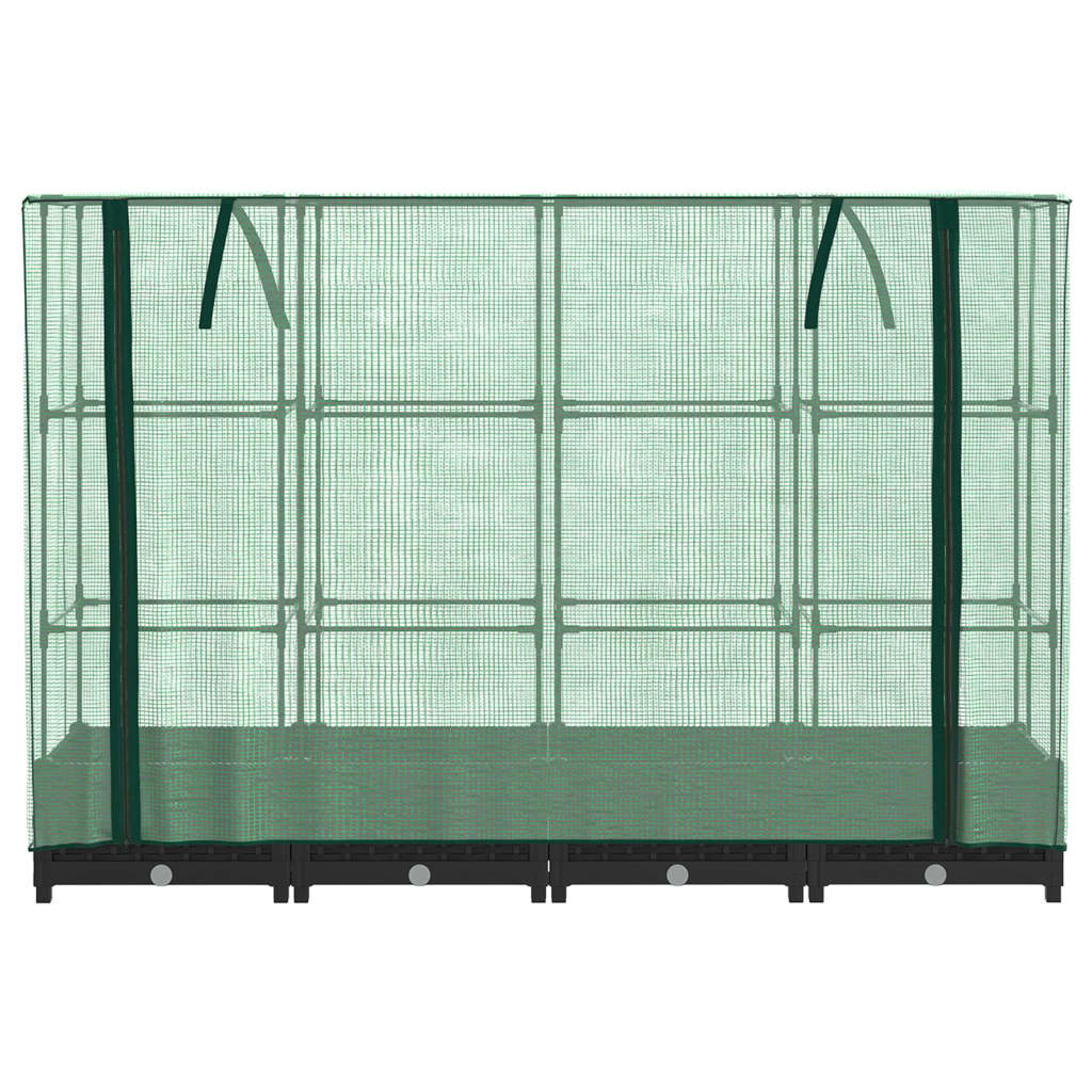 vidaXL Strat înălțat cu husă de seră, aspect ratan, 160x40x123 cm