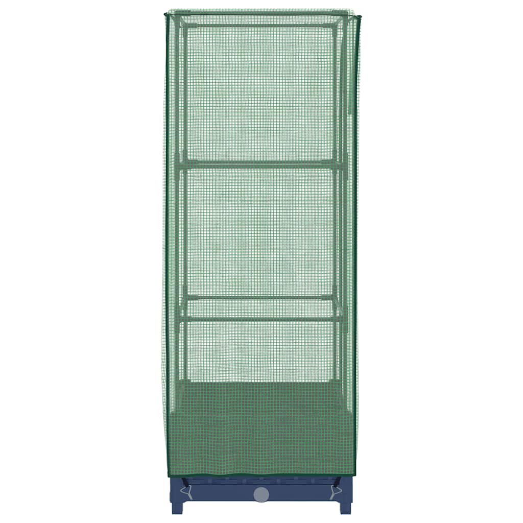 vidaXL Strat înălțat cu husă de seră, aspect ratan, 40x40x123 cm