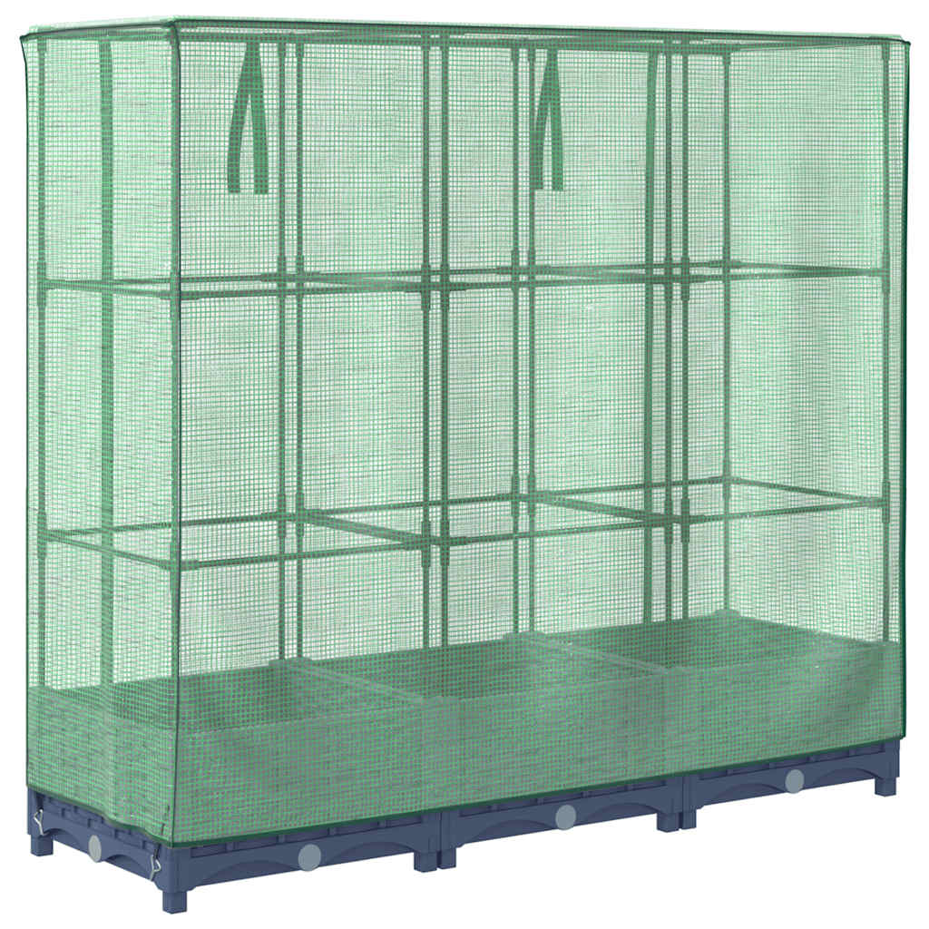vidaXL Strat înălțat cu husă de seră, aspect ratan, 120x40x123 cm vidaXL Strat înălțat cu husă de seră, aspect ratan, 120x40x123 cm