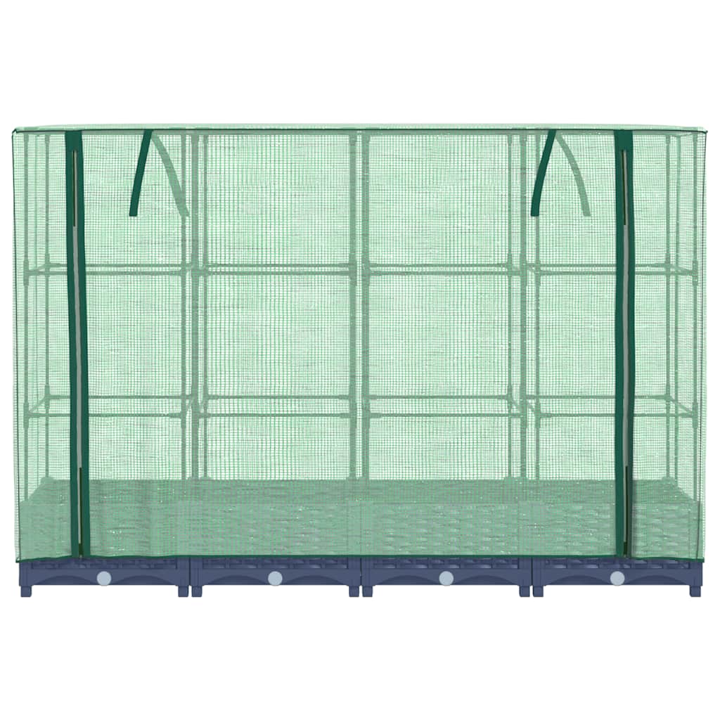 vidaXL Strat înălțat cu husă de seră, aspect ratan, 160x40x123 cm
