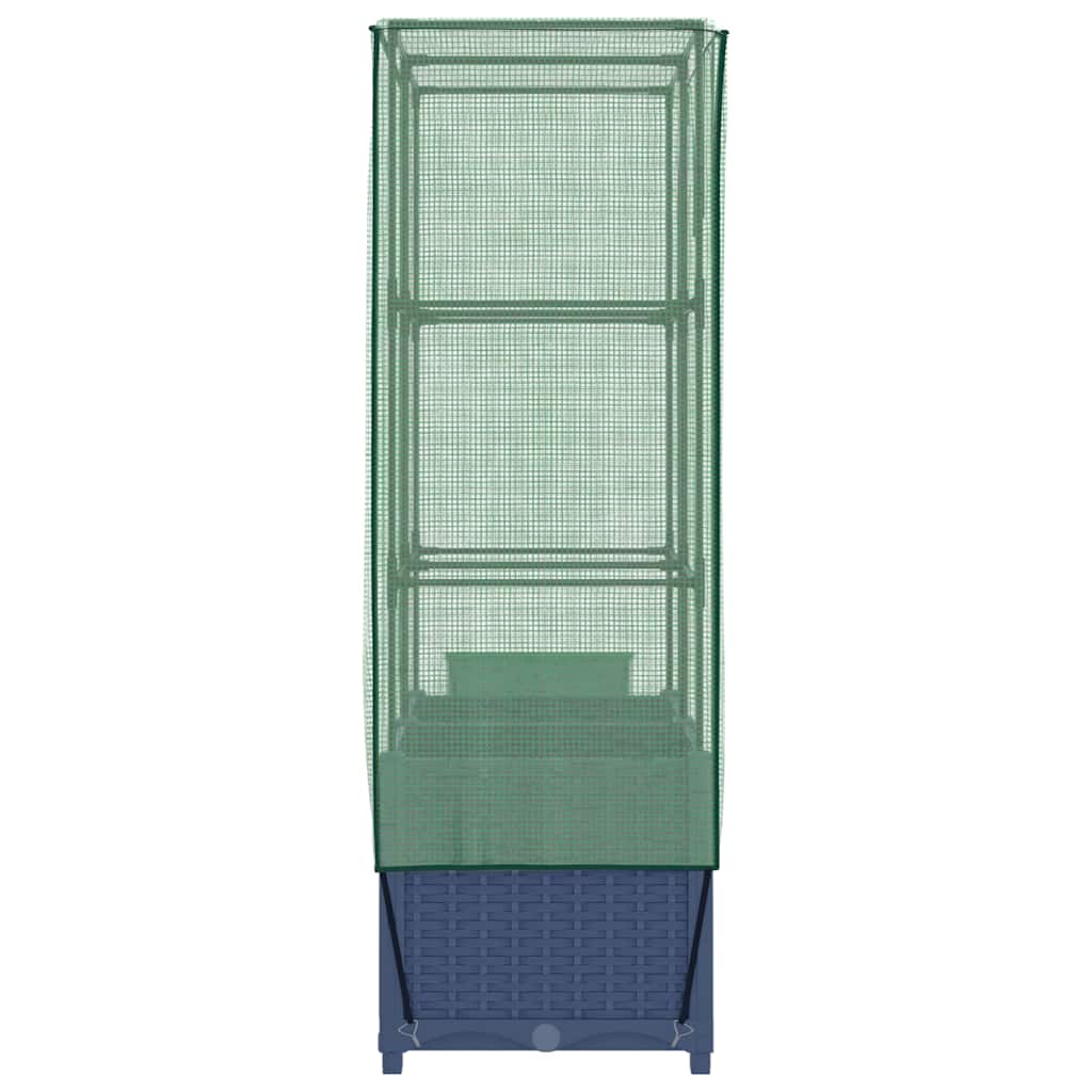 vidaXL Strat înălțat cu husă de seră, aspect ratan, 80x40x138 cm vidaXL Strat înălțat cu husă de seră, aspect ratan, 80x40x138 cm