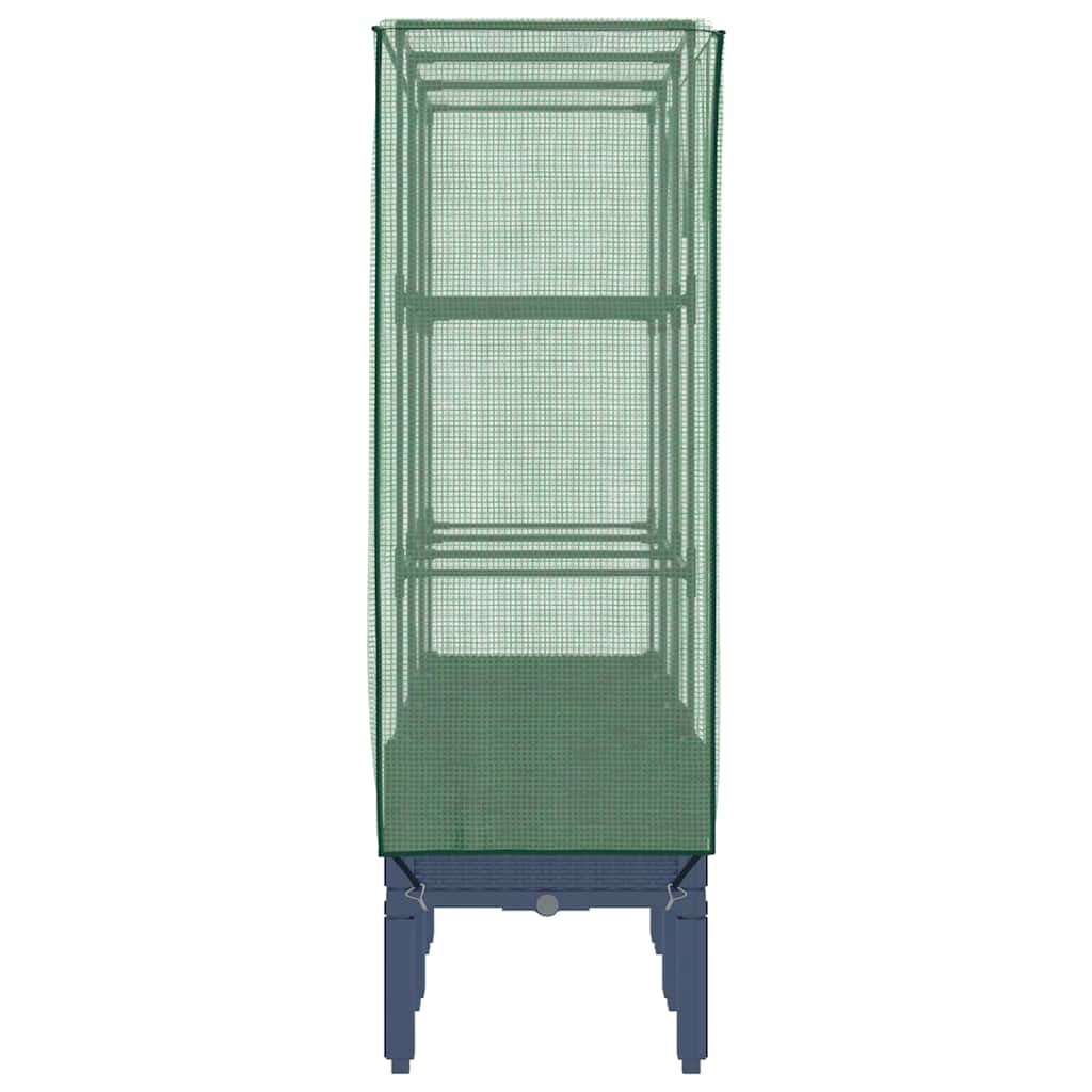 vidaXL Strat înălțat cu husă de seră, aspect ratan, 120x40x140 cm