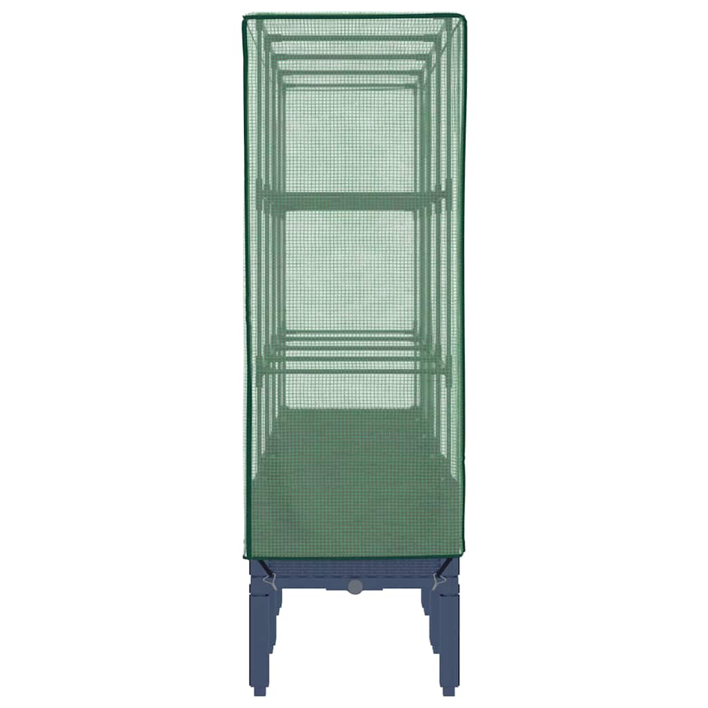 vidaXL Strat înălțat cu husă de seră, aspect ratan, 160x40x140 cm